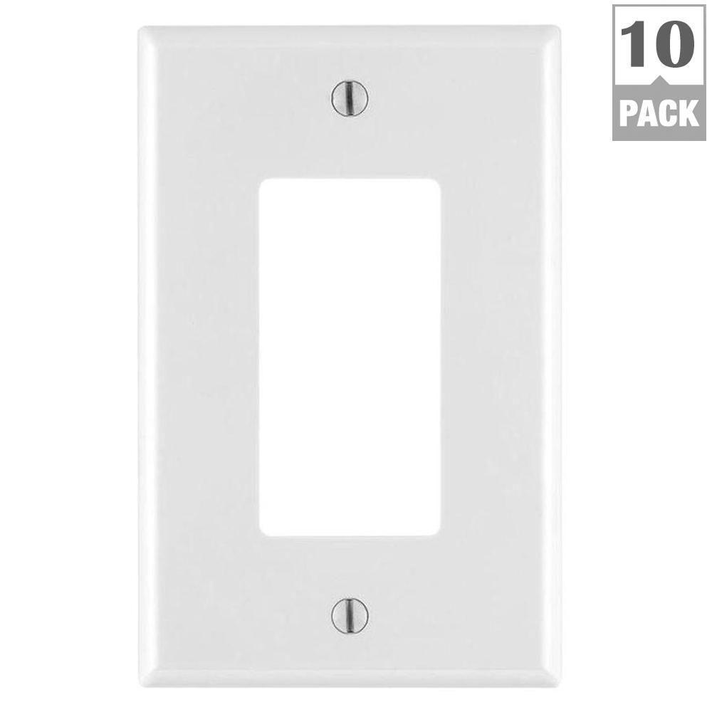 Leviton Decora 1-Gang Midway Nylon Wall Plate, White (10 ...