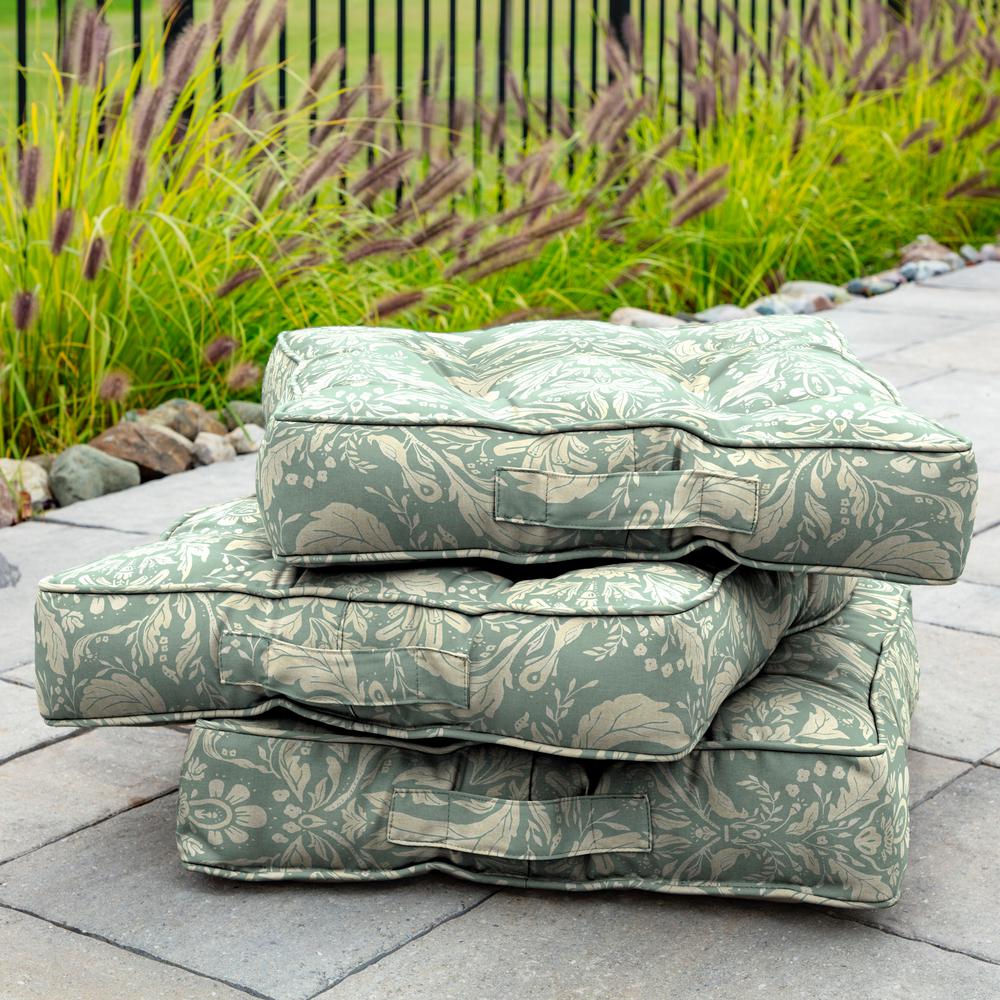 Arden Selections Artisans 25 In X 25 In Pietro Damask Circle Sew Outdoor Floor Cushion Tj46514b D9z1 The Home Depot