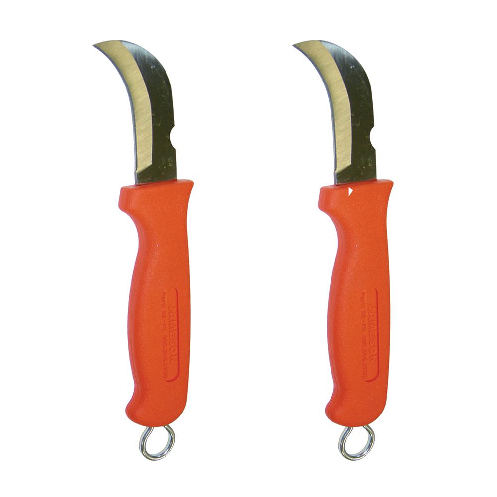 Jameson Hawkbill 10 inch Skinning Knife with Orange Handle (2-Pack) by Jameson