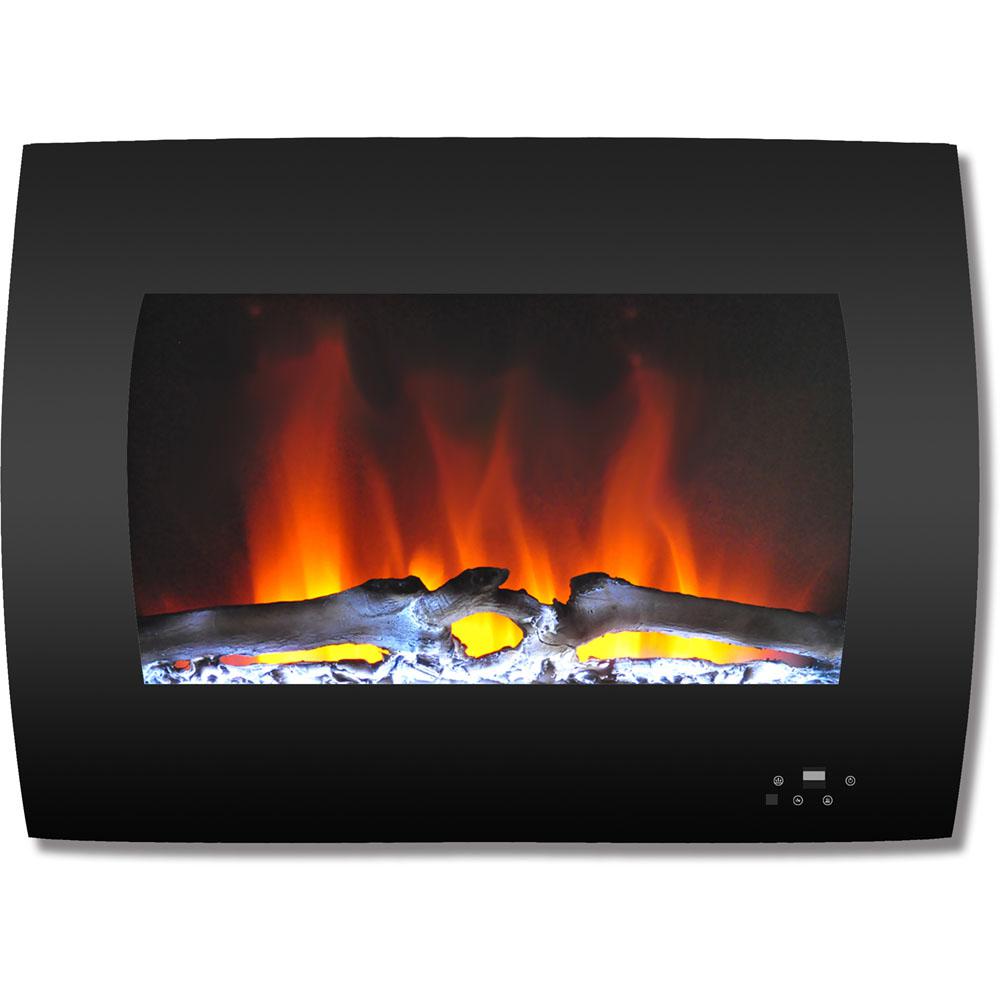 Real Flame DiNatale 50 in. WallMount Electric Fireplace in Black1330EBK  The Home Depot