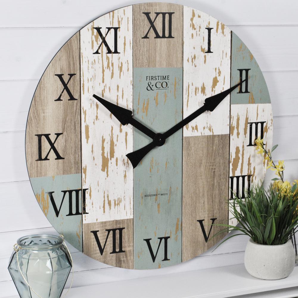 27 in. Multi-Color Oversized Timberworks Wall Clock