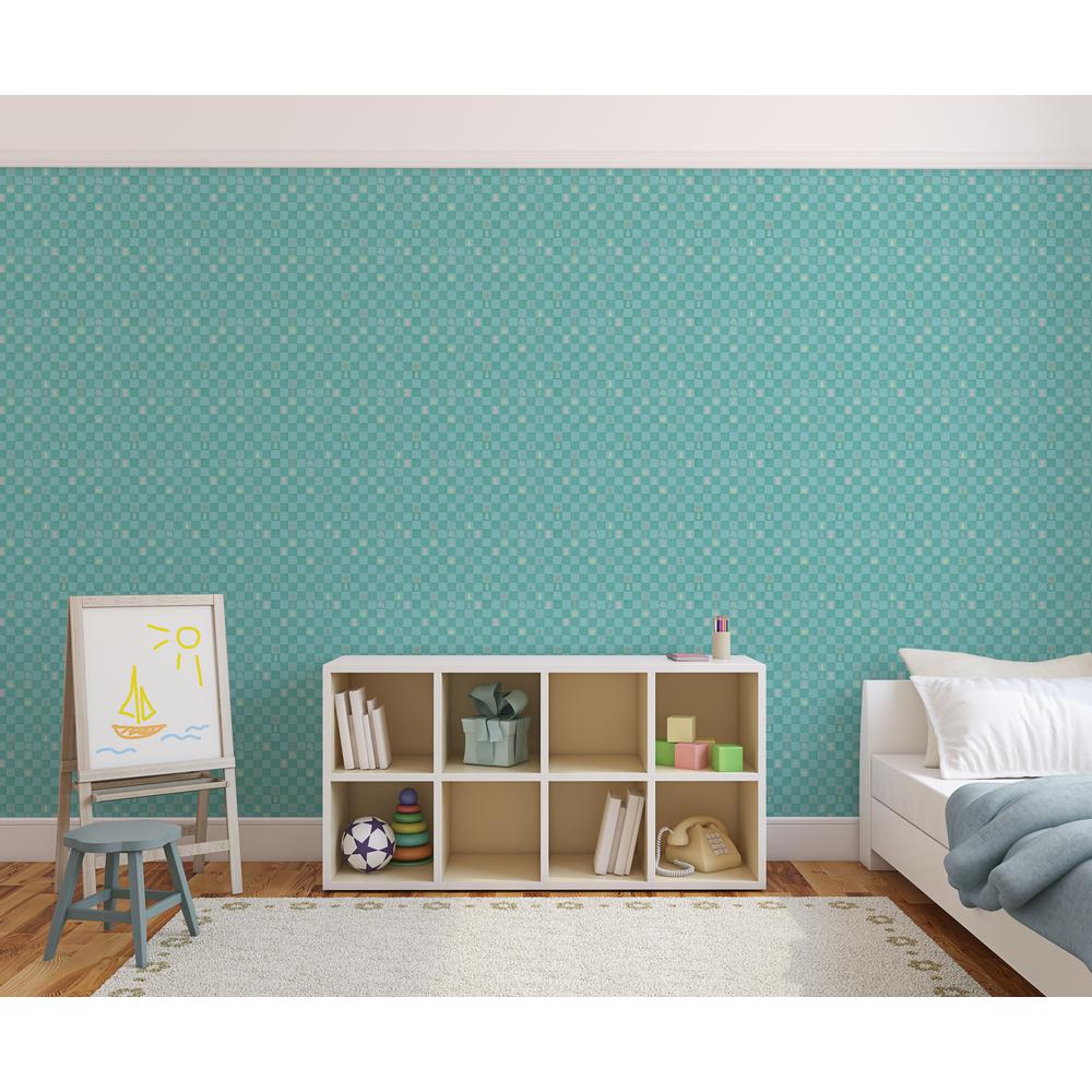 Mitchell Black Baby Collection Chess in Teal Removable and Repositionable Wallpaper-WCB505-TPS