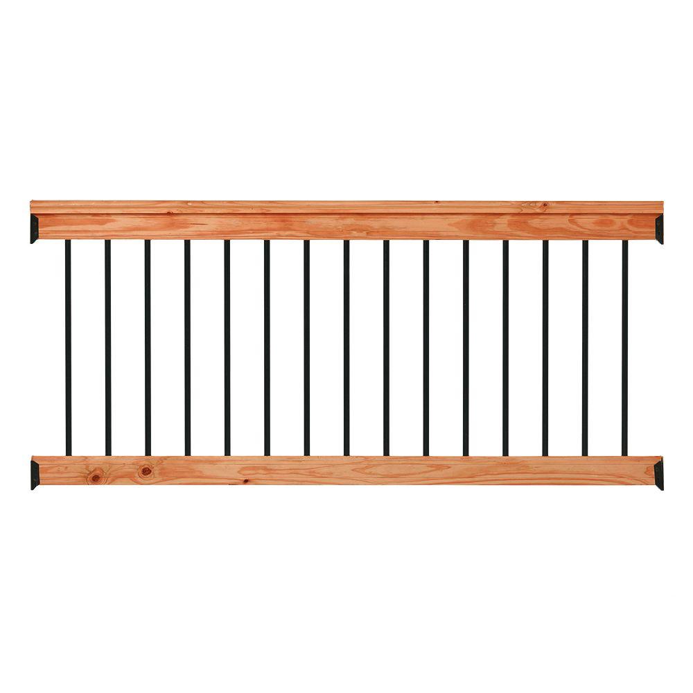 Weathershield 6 ft. Pressure-Treated Stair Railing Kit with Black ...