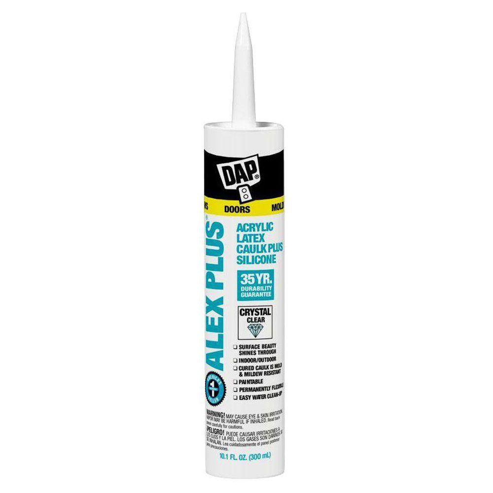 Dap Alex Plus 10 1 Oz Crystal Clear Acrylic Latex Caulk Crystal Clear Acrylic Latex Caulk Plus Silicone 12
