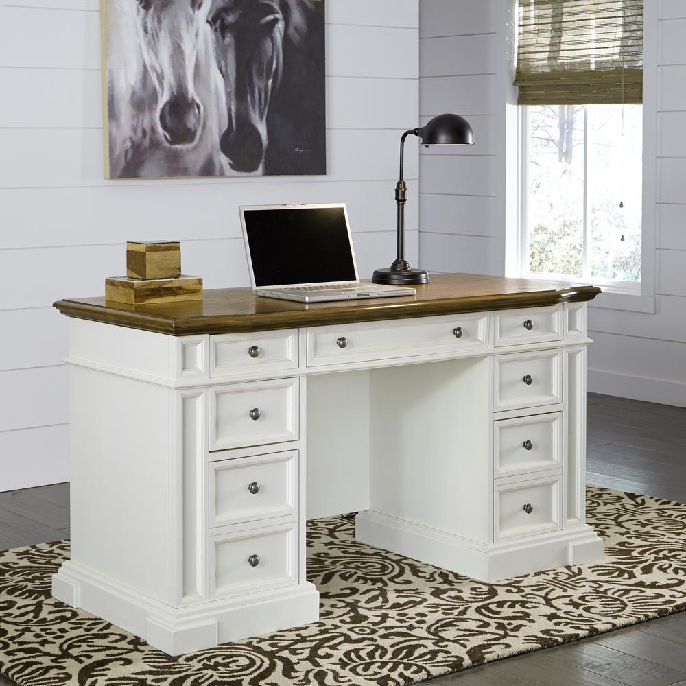 Home Styles Americana White  Desk  with Storage 5002 18 