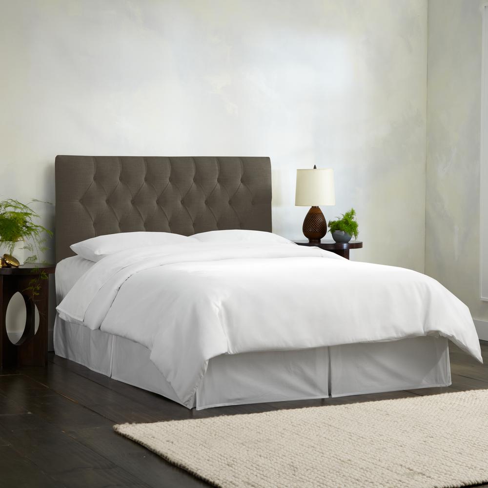 Skyline Furniture Queen Diamond Tufted Headboard In Linen Charcoal Skyline Furniture Queen Diamond Tufted Headboard In Linen Charcoal