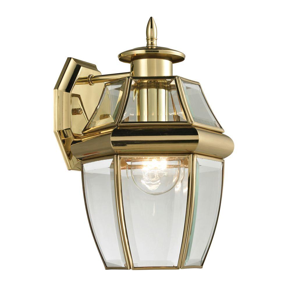 Brass Gold Outdoor Wall Mounted Lighting Ashford 1 Light Outdoor Brass
