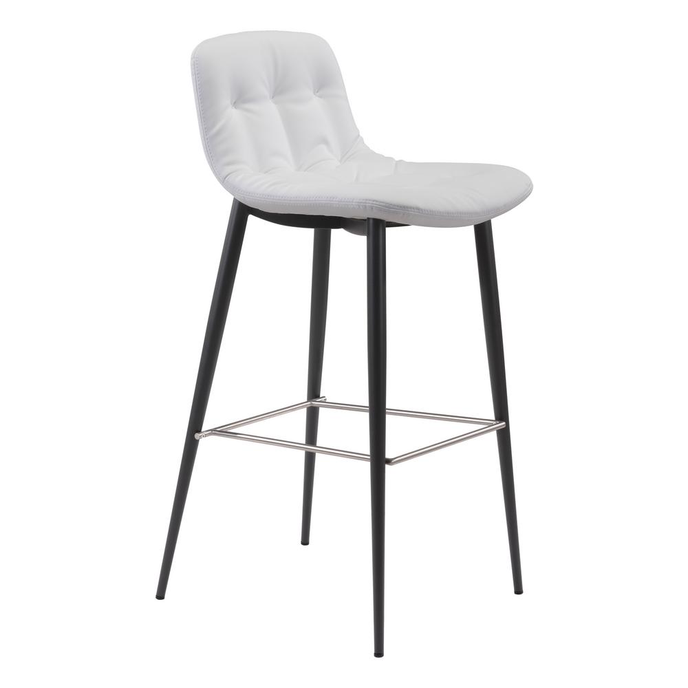 Zuo Wedge Bar Chair White Zuo Modern 300042 Set of 2