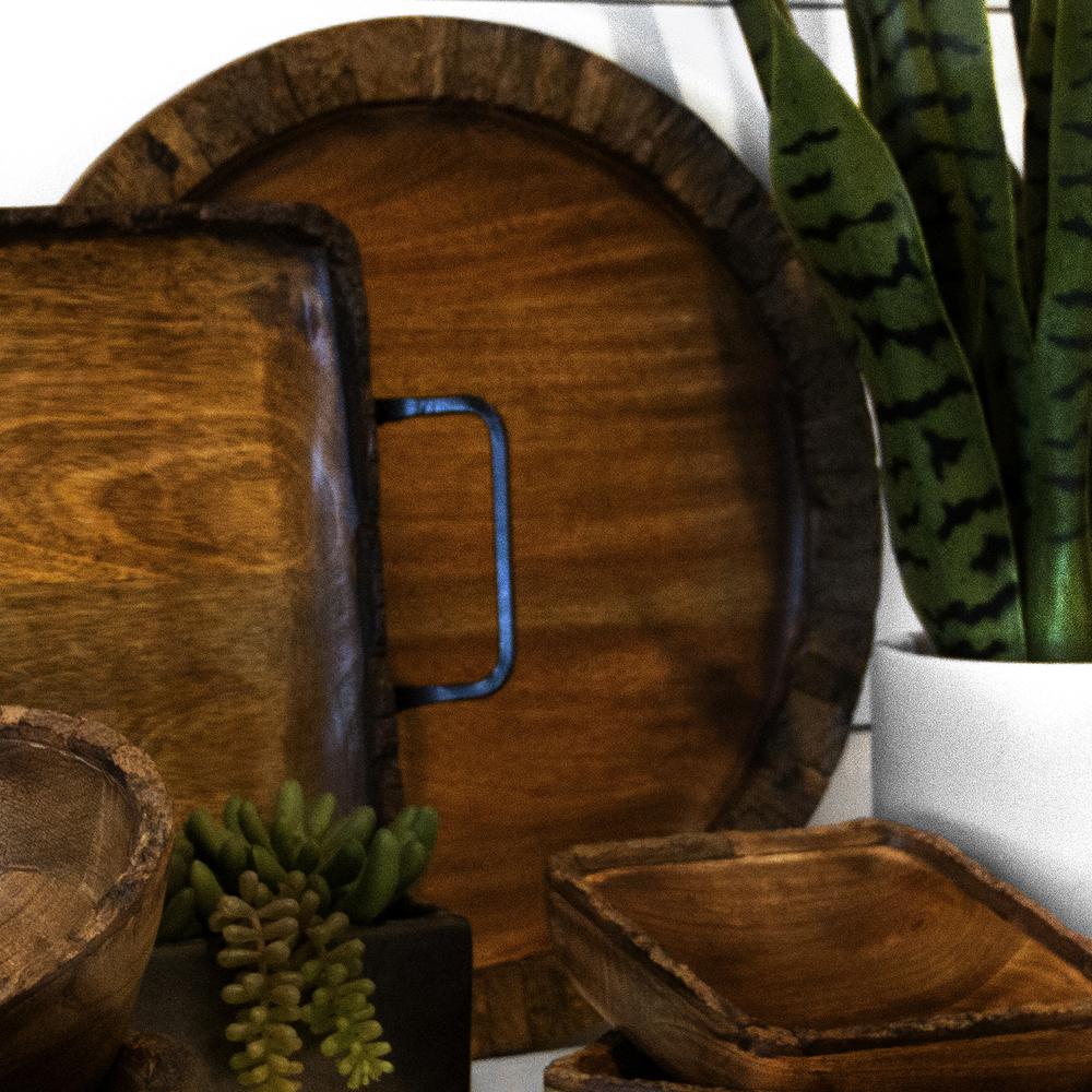 Heritage Lace Artisan Wood - Bark Natural Decorative Tray ...