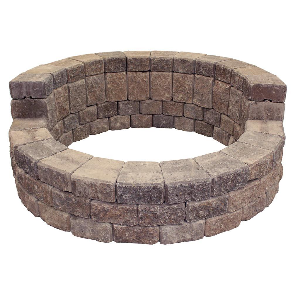 58 in. x 24 in. Concrete Romanstack High Back Fire Pit Kit in Northwest
