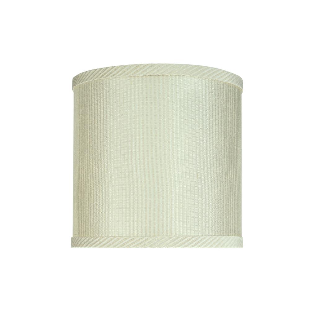 Aspen Creative Corporation 8 In X Off White And Striped Pattern Drum Cylinder Lamp Shade
