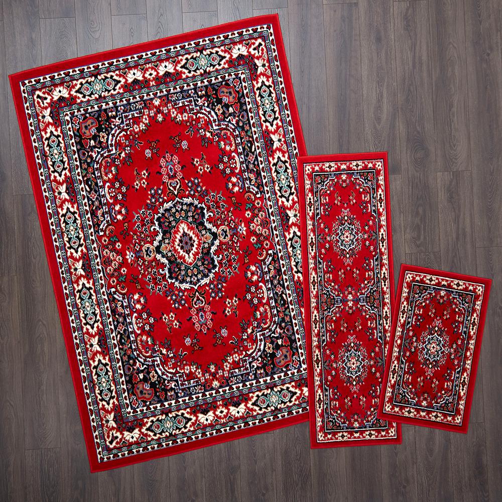 Home Dynamix Ariana Claret 5 Ft X 7 3 Piece Rug Set