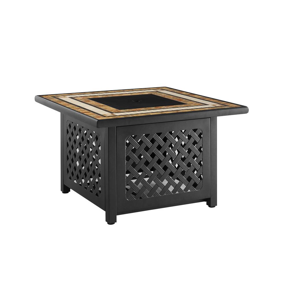 Crosley Tucson Brown Square Metal Outdoor Fire Table Co9011 Br