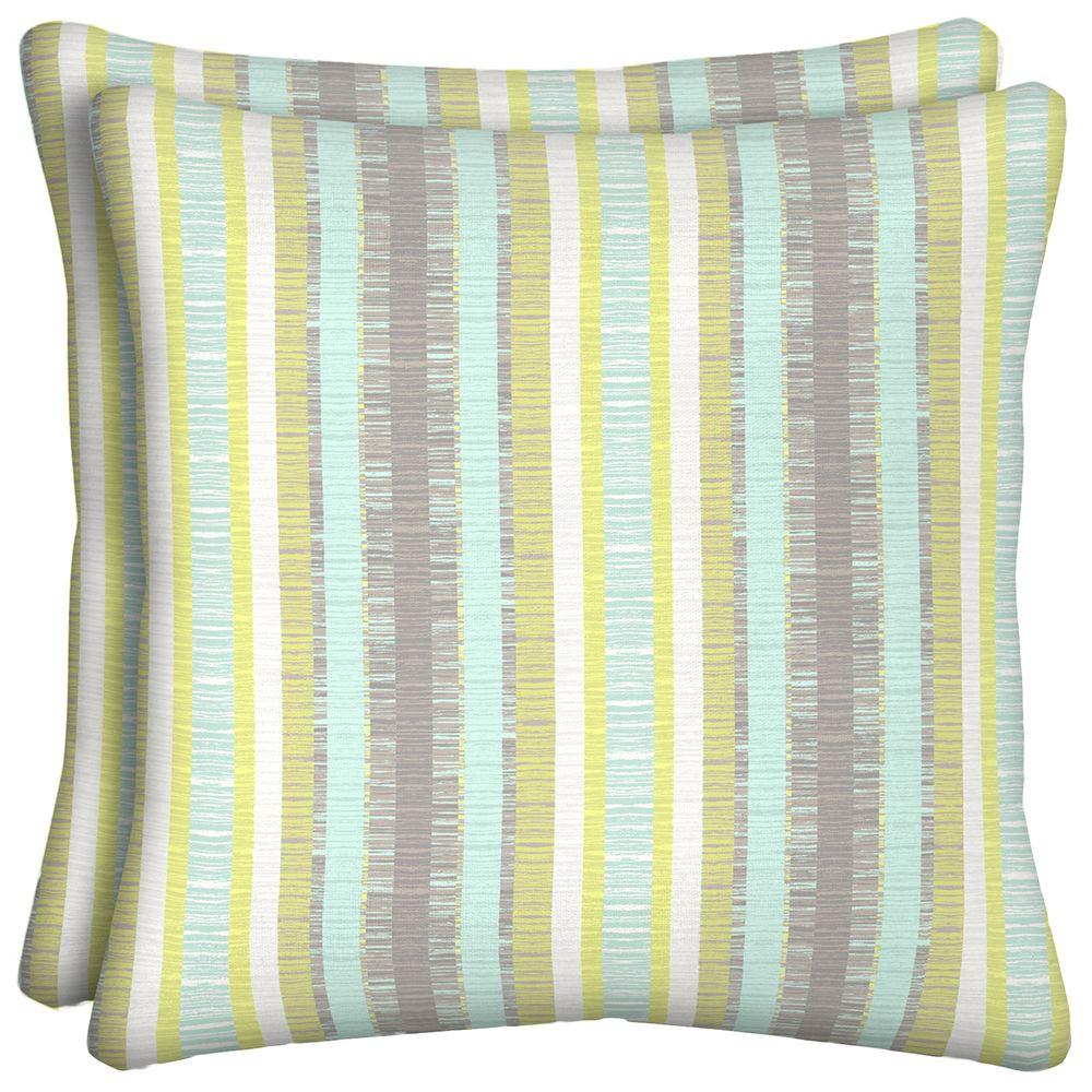 Hampton Bay Phyllis Stripe Outdoor Throw Pillow (2Pack)JF15554BD9D2