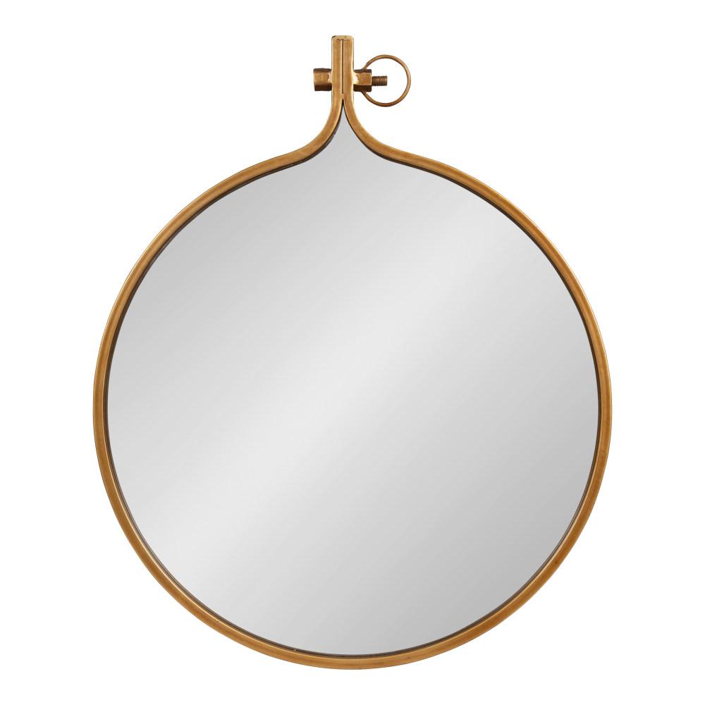 Pinnacle 31.5 in Gold Metal Rounded and Pointed Rectangular Wall Mirror