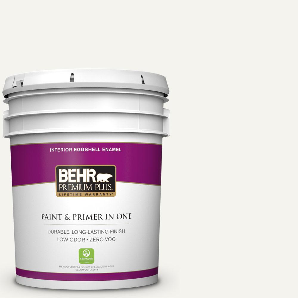 BEHR Premium Plus 5 gal. 75 Polar Bear Eggshell Enamel Zero VOC