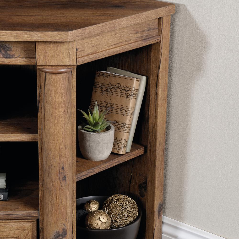 Sauder Palladia Collection Vintage Oak Corner Entertainment Credenza Sauder Palladia Collection Vintage Oak Corner Entertainment Credenza 420714 The Home Depot