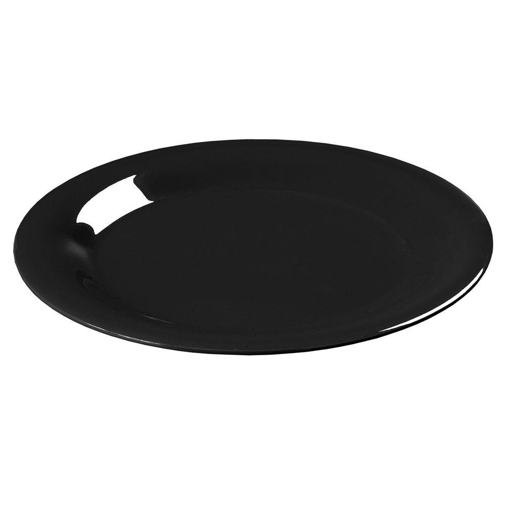 Carlisle 7.5 in. Diameter Melamine Wide Rim Salad Plate in Black (Case