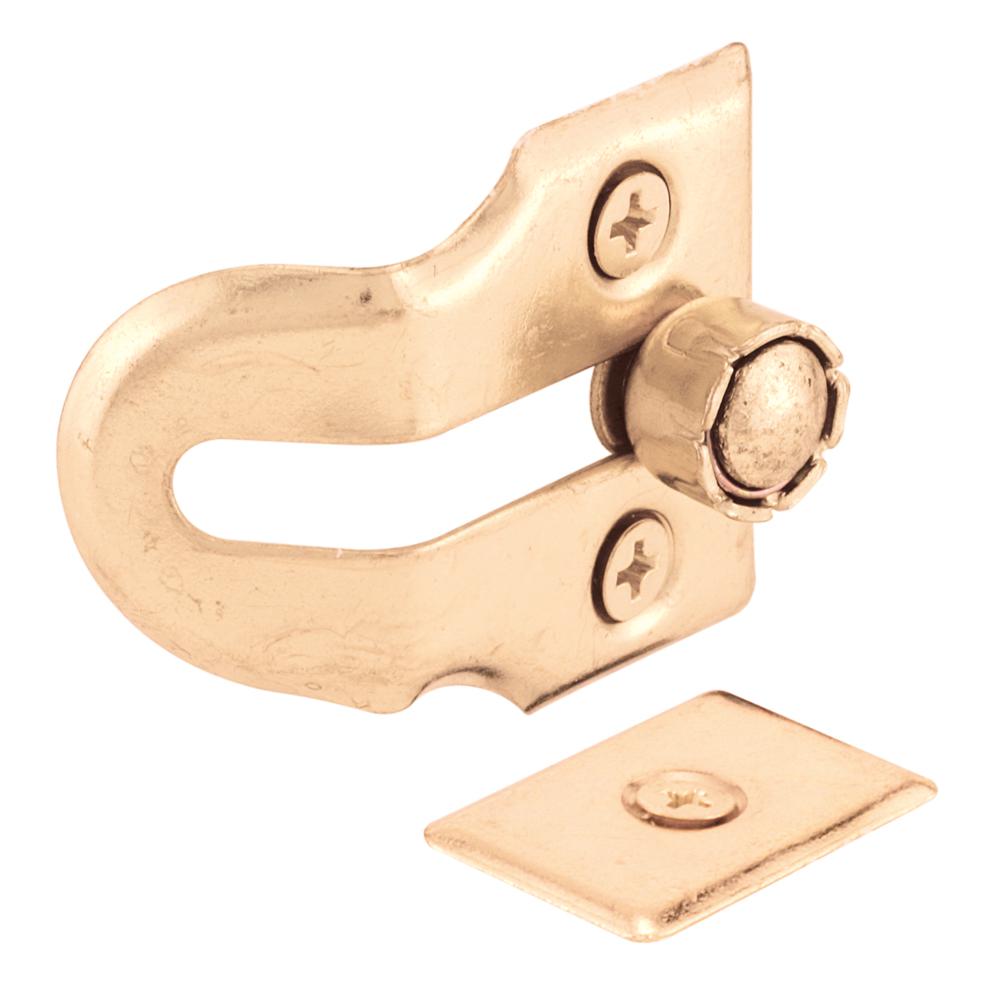Prime-Line Double Hung Wood Window Vent Lock - Brass Plated-U 9939
