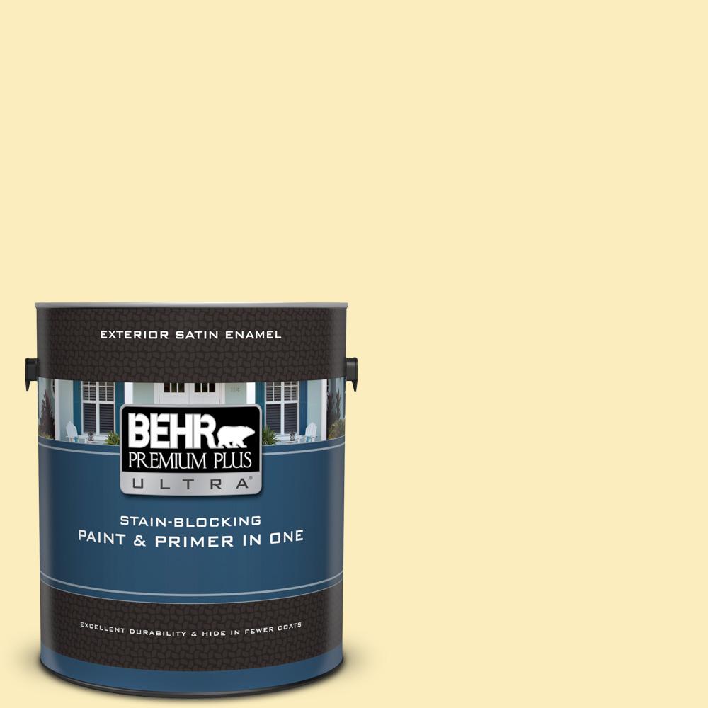 BEHR Premium Plus Ultra 1 gal. P2901 Soft Buttercup Satin Enamel