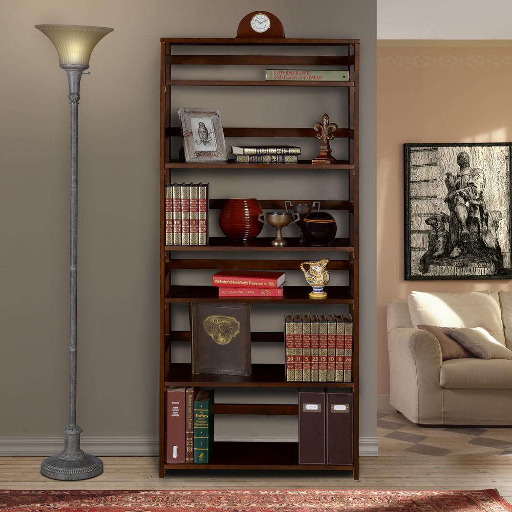 Niche Flip Flop Mocha Walnut 6 Shelf 30 In Wide Folding Bookcase Flip Flop Mocha Walnut 6 Shelf 30 In Wide Folding Bookcase
