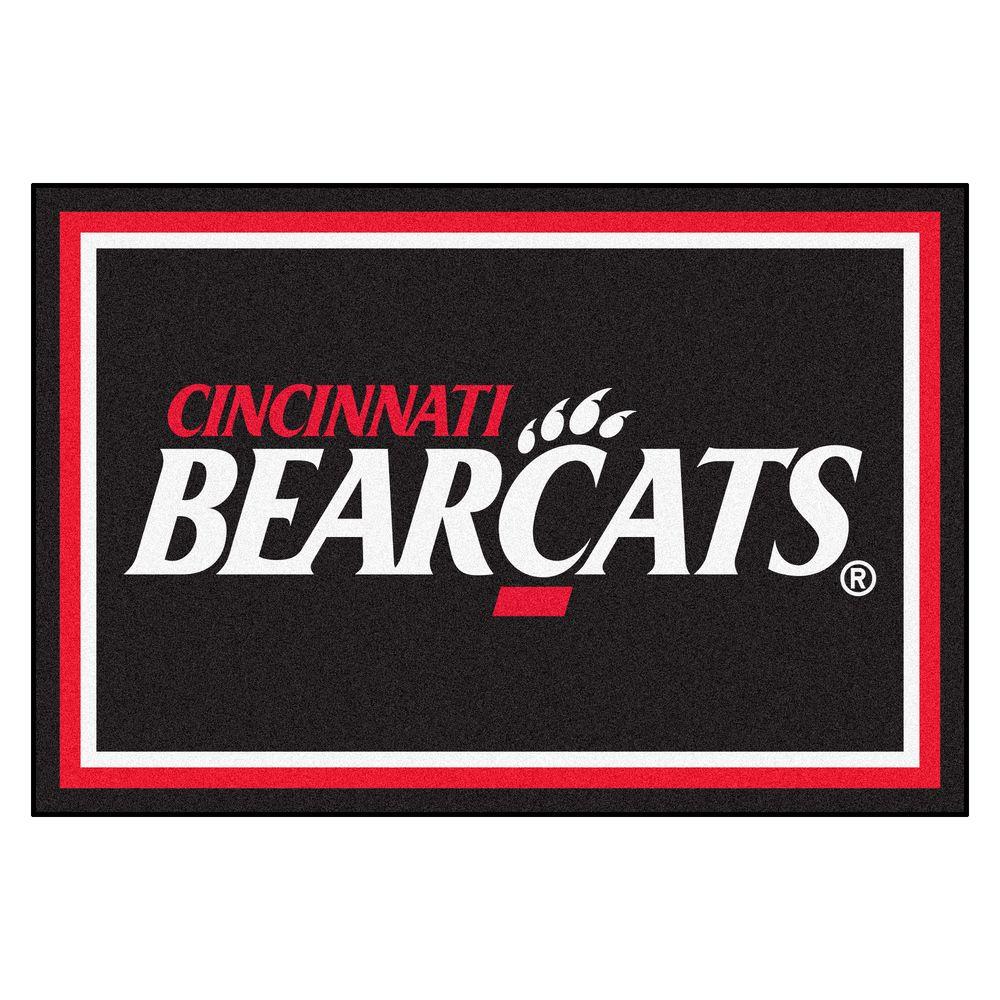 Fanmats Ncaa University Of Cincinnati Bearcats Logo Black 5 Ft X