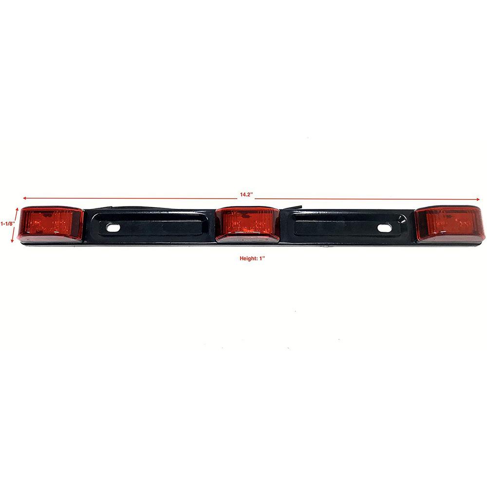 Waterproof, Sealed /& Stainless Steel Base, Truck//Trailer MaxxHaul 70449 Red LED Clearance Identification Light Bar