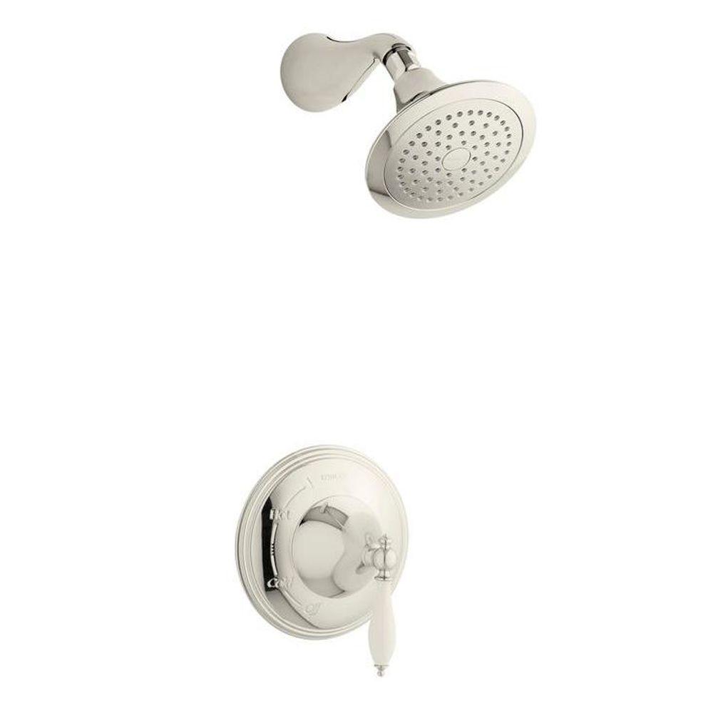 KOHLER Finial Traditional RiteTemp 1Spray 1Handle Shower Faucet Trim Kit in Vibrant Polished