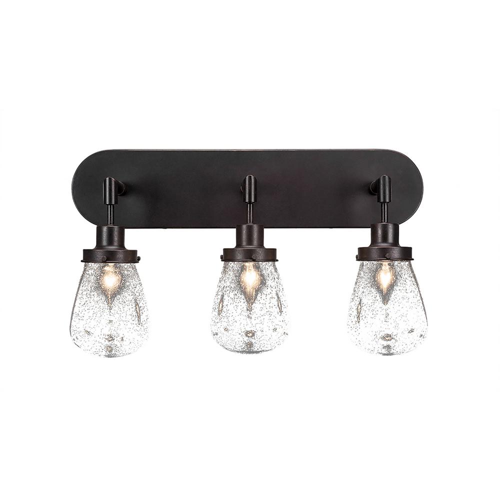 Filament Design 3 Light 23 In Dark Granite Vanity With 5 3 Light 23 In Dark Granite Vanity With 5 Clear Bubble Glass