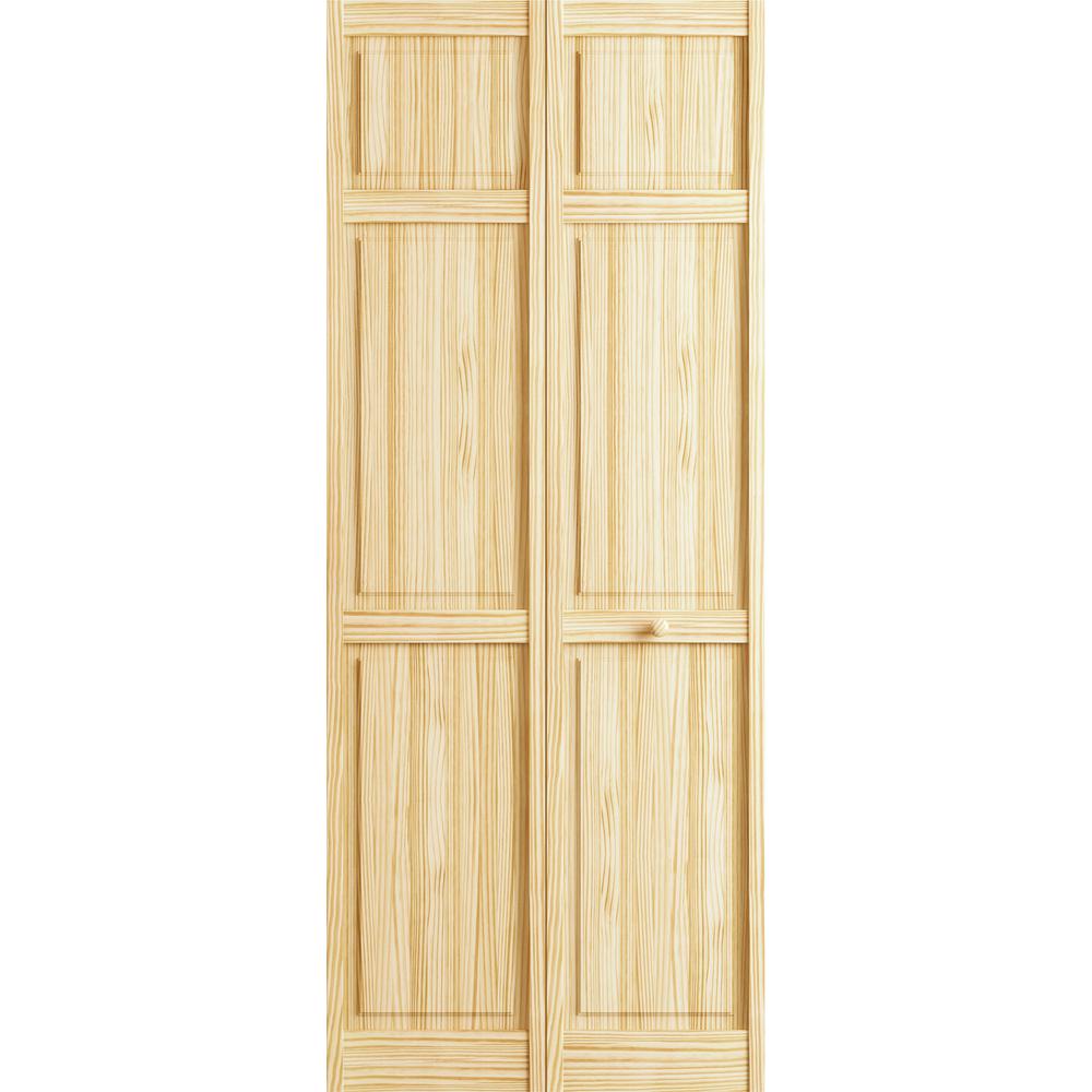 Veranda 24 In X 78 In Raw 6 Panel Pine Interior Closet Bi Fold