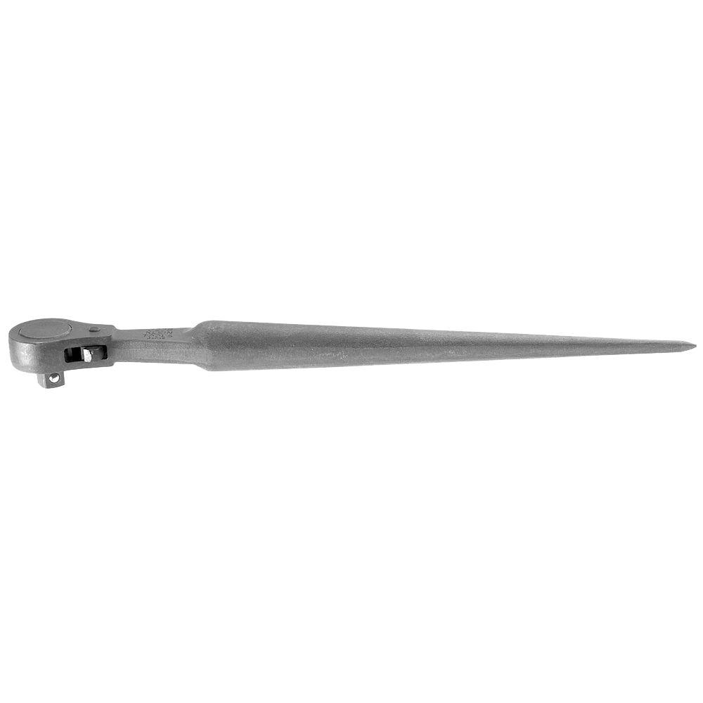 Klein Tools 1/2 in Construction Wrench Ratcheting Socket Drive, Pear, 15 in, Black Oxide