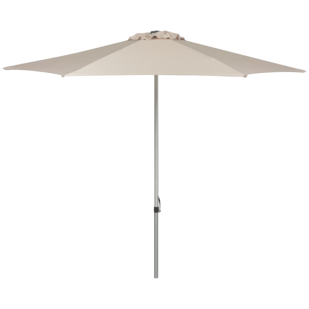 Safavieh Hurst 9 Ft Aluminum Steel Market Patio Umbrella In Beige Pat8002a The Home Depot