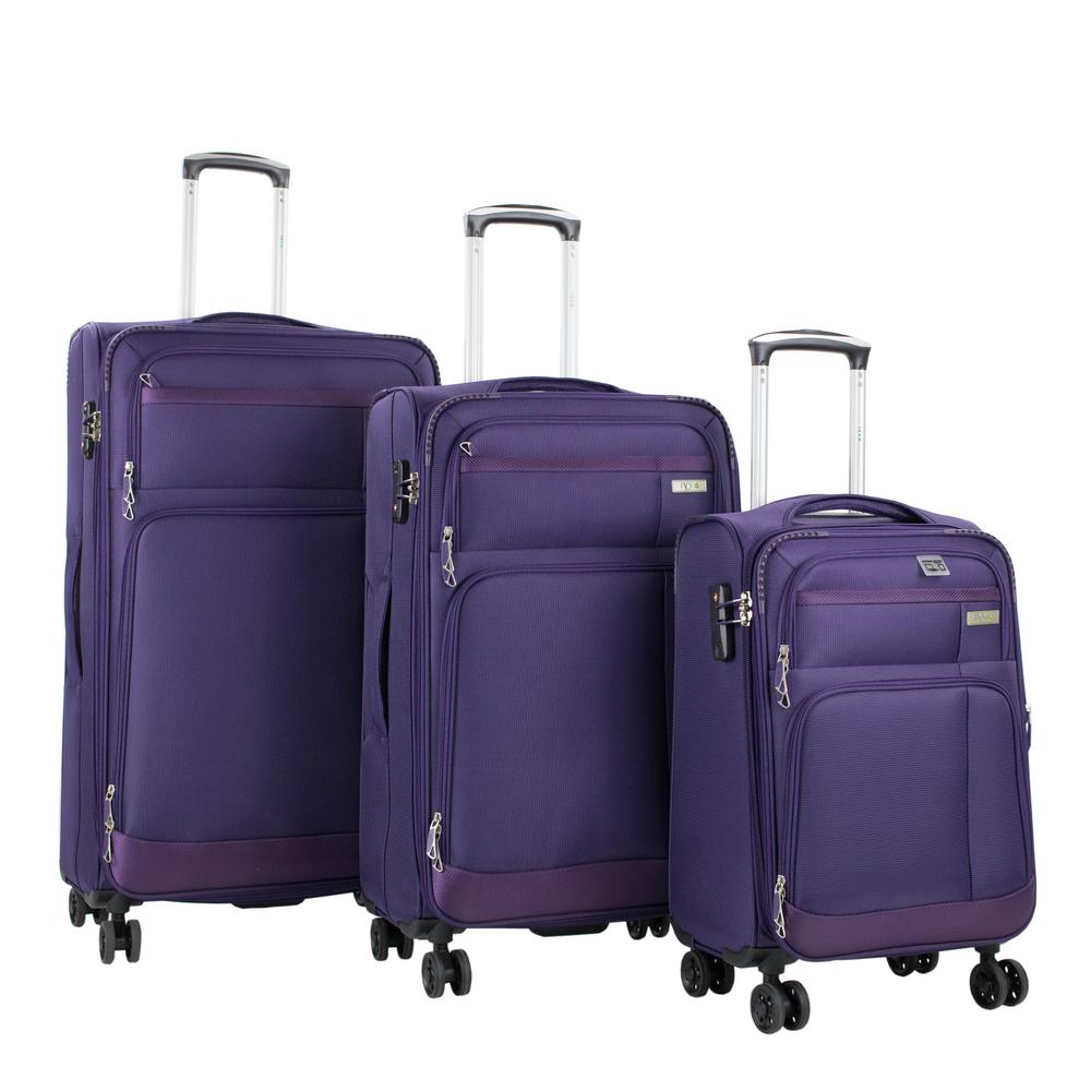 Rockland Pista Collection 3-Piece Hardside Dual Spinner Luggage Set ...