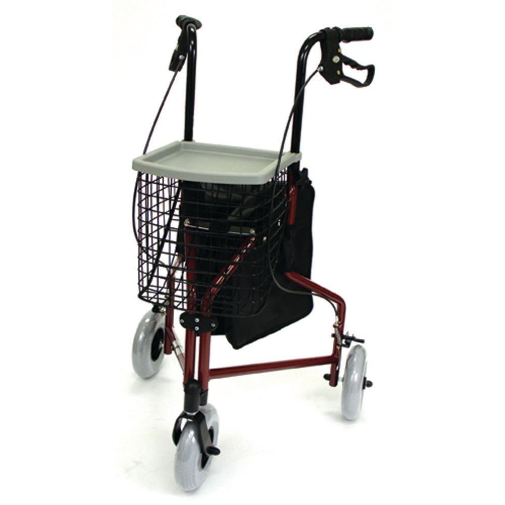 DMI 3Wheel Aluminum Rollator in Burgundy80220140700 The Home Depot
