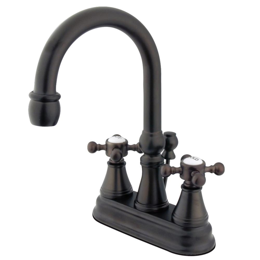 Kingston Brass Vintage 4 In Centerset 2 Handle Bathroom Faucet In Oil Rubbed Bronze Hks2615bx 