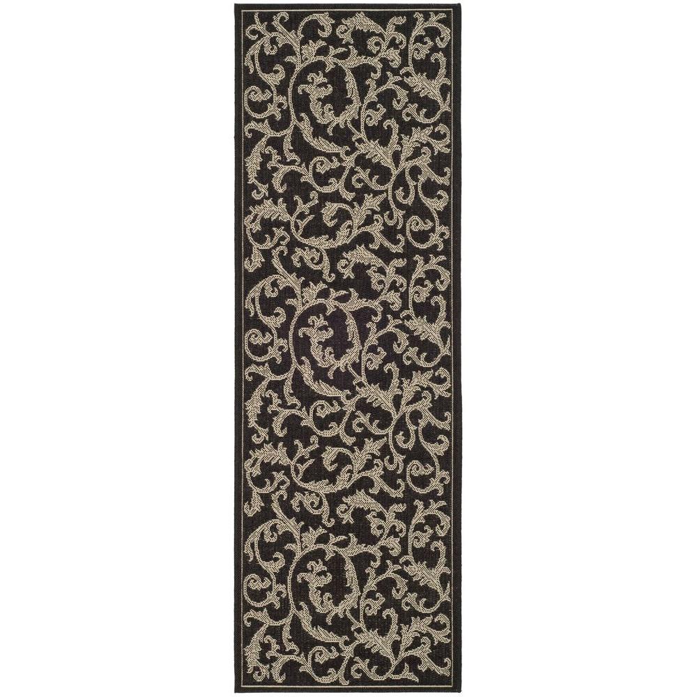 Safavieh Courtyard Black/Sand 2 ft. x 12 ft. Indoor ...