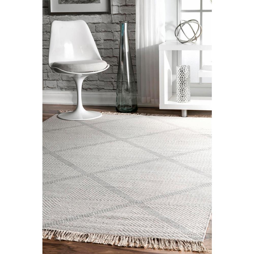 Nuloom Concetta Geometric Silver 8 Ft X 10 Area Rug Mtsf02a