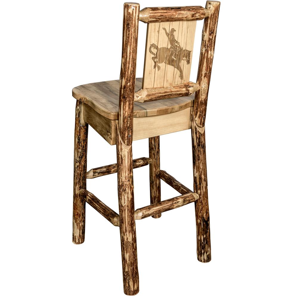 Montana Woodworks Glacier 30 In Laser Engraved Bronc Motif Bar Laser Engraved Bronc Motif Bar Stool Mwgcbswnrlzbronc The Home Depot