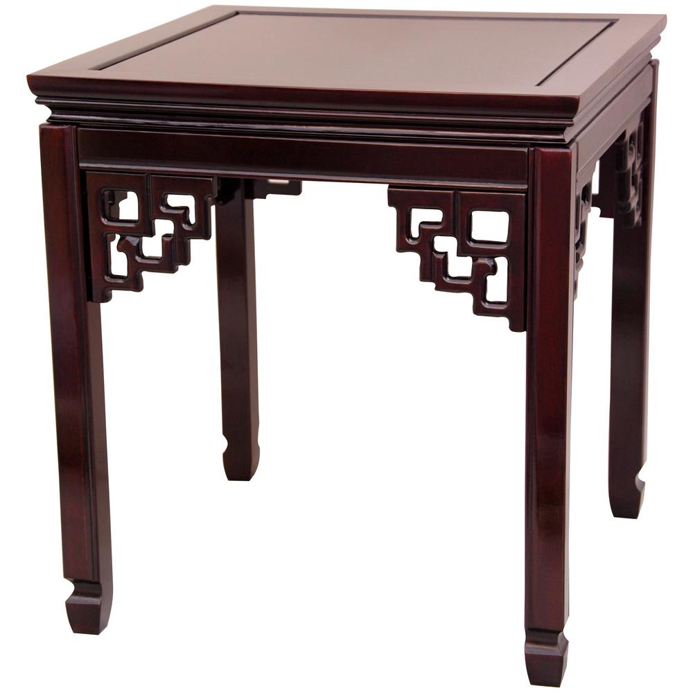 Square Ming Red End TableSTPA106RWD The Home Depot