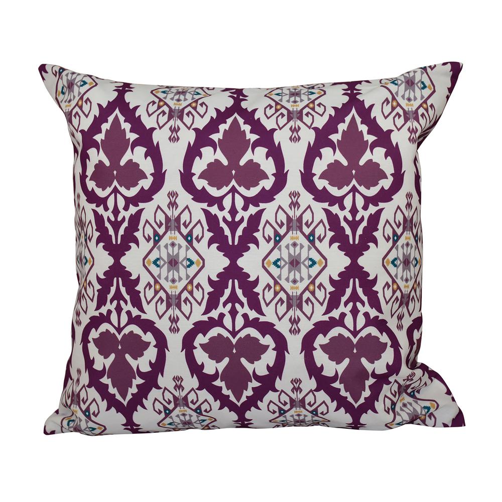 Purple 18 x 18 E by design Woven Tiki Geometric Print Pillow