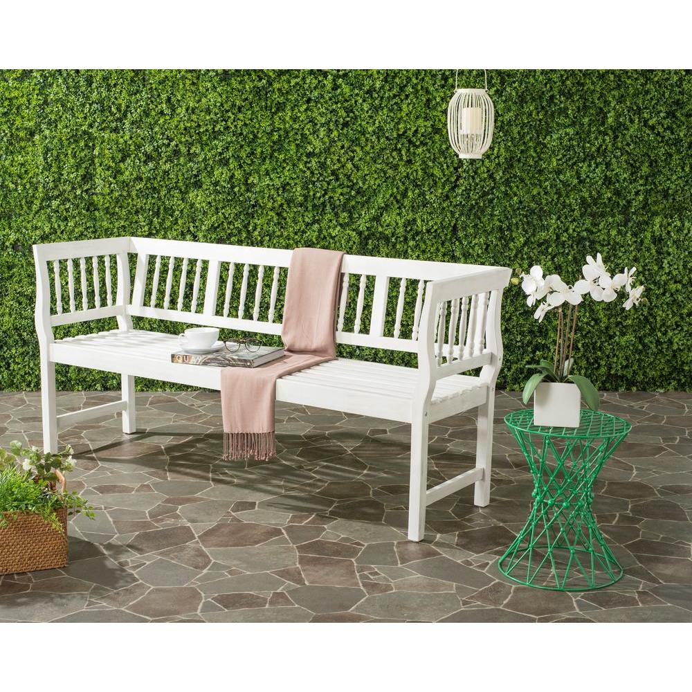 Safavieh Brentwood Outdoor Acacia Patio Bench in WhitePAT6732C The