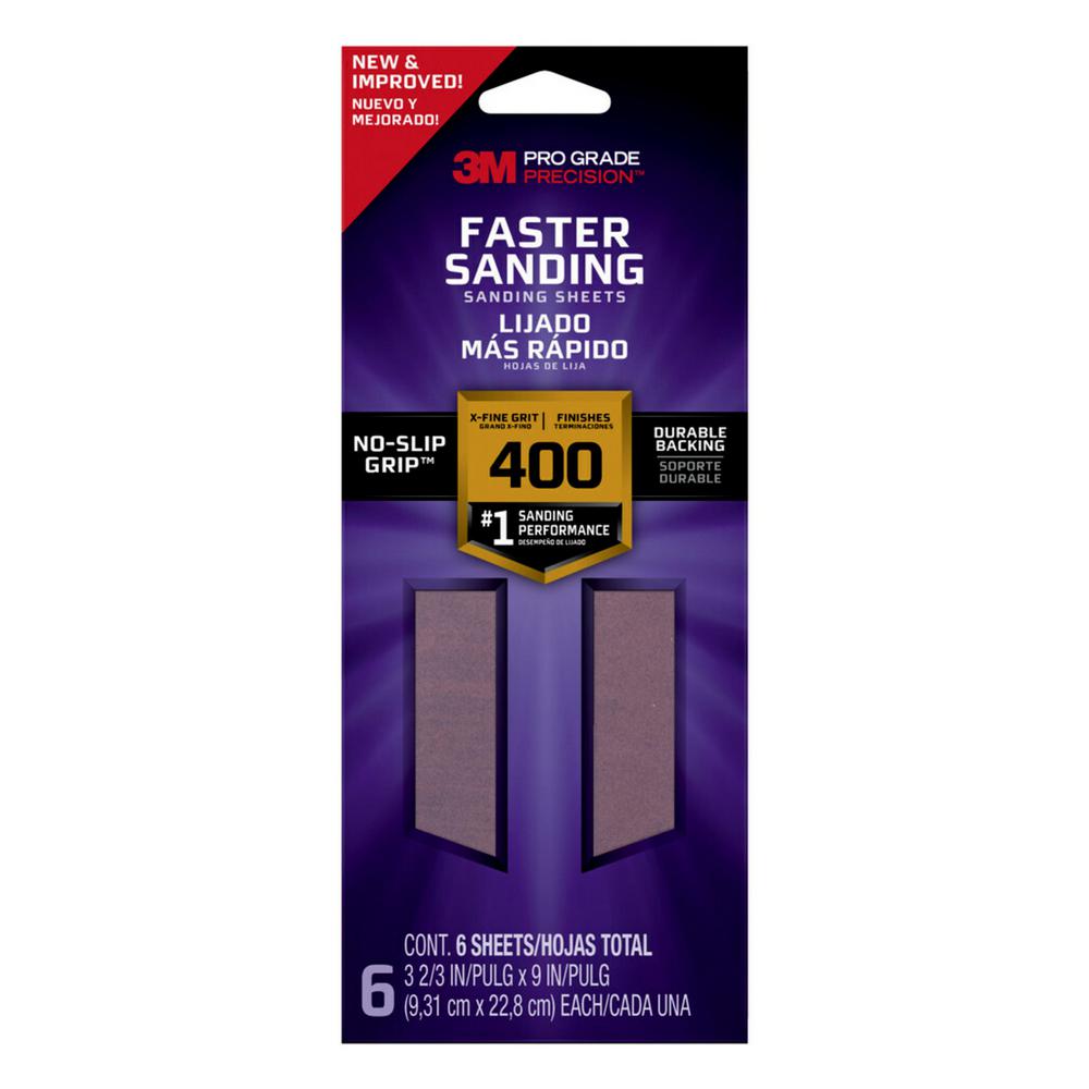 3M Pro Grade Precision Faster Sanding Sanding Sheets, 3 2/3 in x 9 in