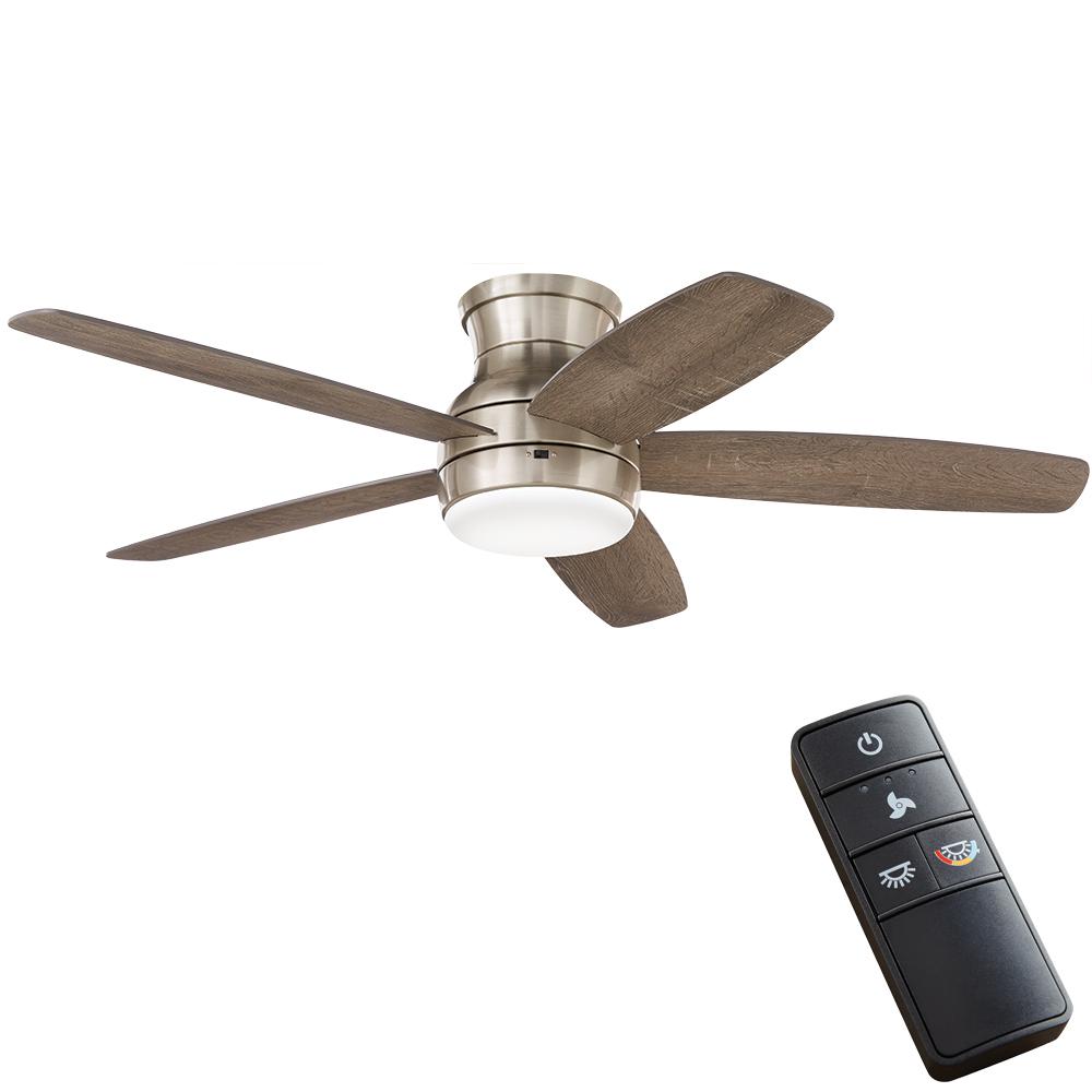 Home Decorators Collection Ashby Park 52 In White Color Changing Integrated Led Brushed Nickel Ceiling Fan With Light Kit And Remote Control