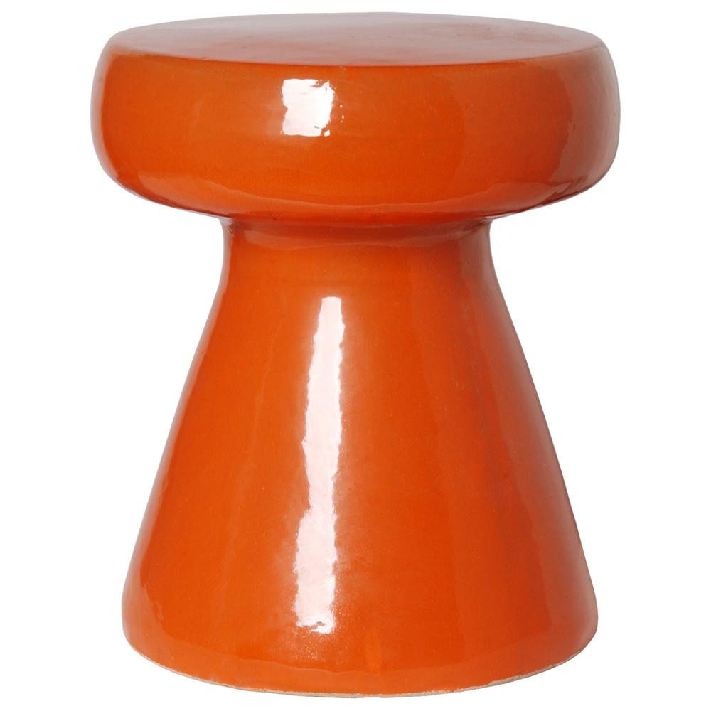 Emissary Mushroom Burnt Orange Ceramic Garden Stool 12150bo The Home Depot