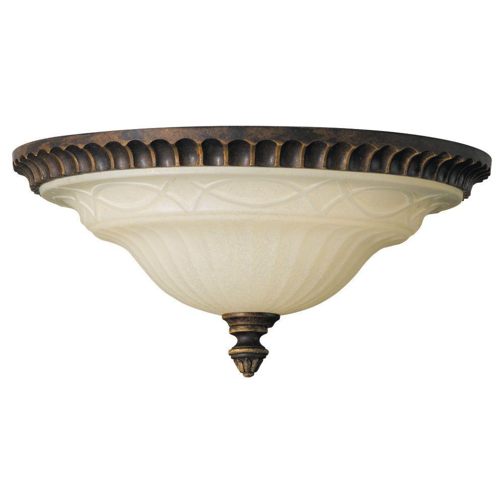 Sea Gull Lighting Drawing Room 2 Light Walnut Indoor Flush Mount