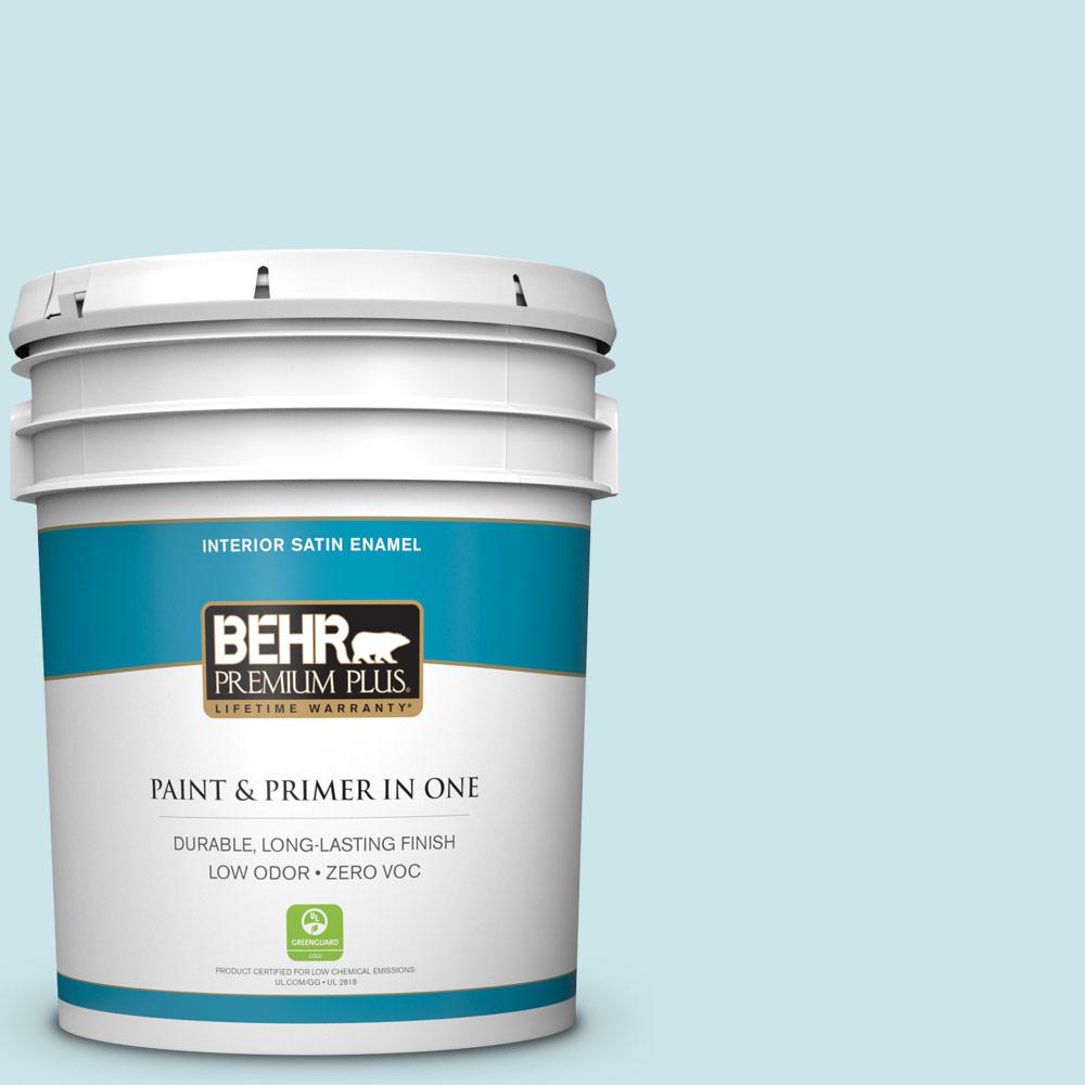 BEHR Premium Plus 5 gal. PPU1315 Clear Pond Satin Enamel Zero VOC