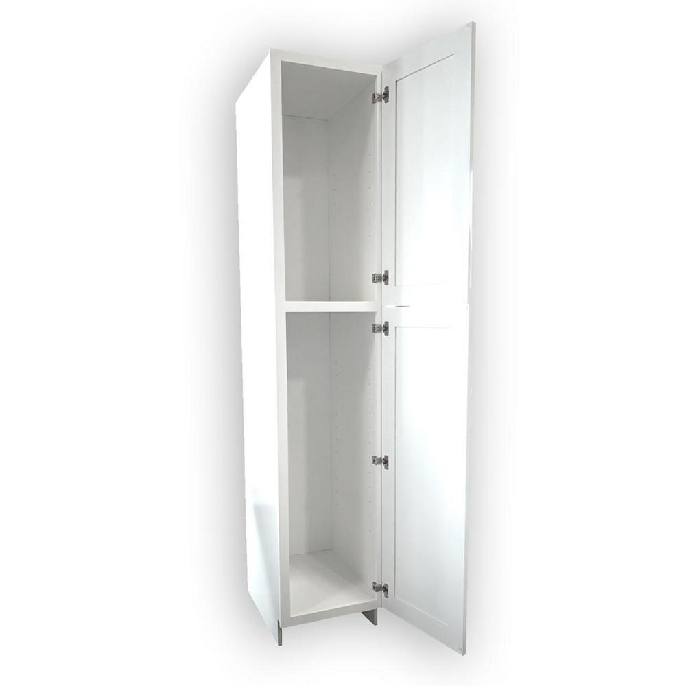 Plywell Ready To Assemble 18x90x24 In Shaker 2 Door Wall Pantry