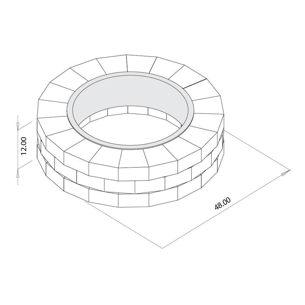 Necessories Grand 48 In Fire Pit Kit In Santa Fe 3500003 The