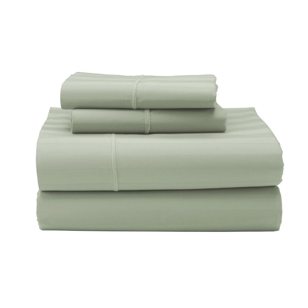 1000 Thread Count 100/% Cotton Soft Smooth 6 Piece Bed Sheet Set Taupe Stripe
