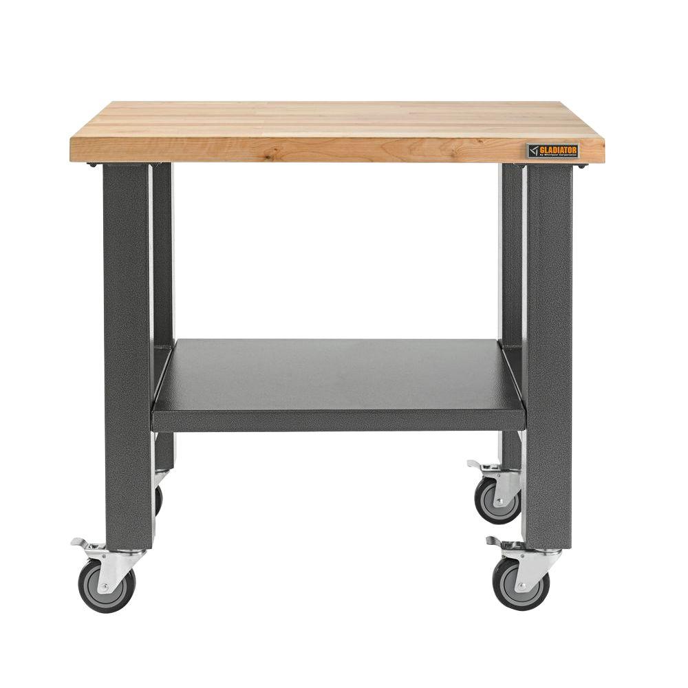 Gladiator 3 ft. Mobile Workbench with Hardwood Top 